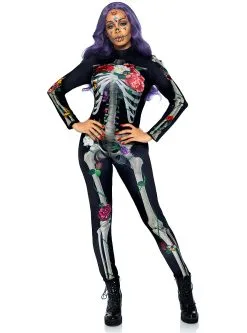 Funidelia 3D-skelet Met Bloemen Kostuum Voor Vrouwen