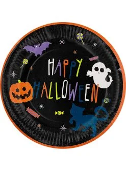 Funidelia 8 Halloween Pompoen Borden (33 X 33cm) - Happy Halloween