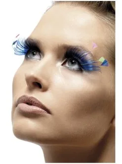 Funidelia Blauwe Wimpers Met Veren