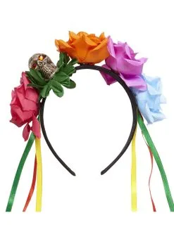 Funidelia Catrina Multi Kleuren Rozen Haarband Voor Volwassenen