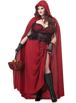 Funidelia Donkere Grote Maat Roodkapje Kostuum Voor Vrouw