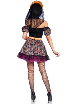 Funidelia La Catrina Kleurrijk Kostuum Voor Vrouwen -🎃 Halloween Winkel la catrina kleurrijk kostuum voor vrouwen 3