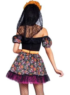 Funidelia La Catrina Kleurrijk Kostuum Voor Vrouwen -🎃 Halloween Winkel la catrina kleurrijk kostuum voor vrouwen 4
