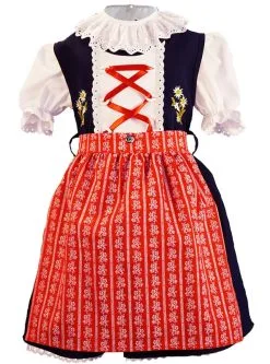 Funidelia Oktoberfest Dirndl Blauw En Rood Voor Meisjes