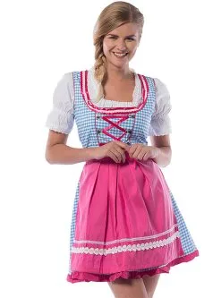 Funidelia Oktoberfest Dirndl Voor Dames In Blauw En Roze
