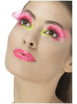 Funidelia Vrouw Roze Wimpers Met Polka Stippen