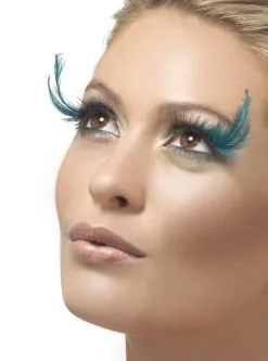 Funidelia Wimpers Met Turqouise Veren