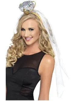 Funidelia Witte Haarband Met Verlovingsring